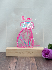 Baby Meerkat Night Light for Kids Bedroom and Nursery - Custom Your Baby Name on Lamp Gift