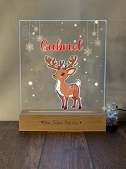 a glass block with a picture of a deer on it