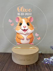 a glass plate with a picture of a hamster on it