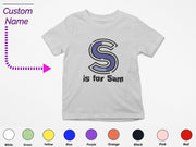 a t - shirt with the letter s is for sam