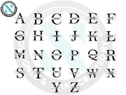 a set of letters and numbers that are black and white