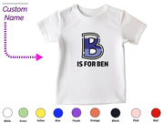 a white t - shirt with the letter b is for ben