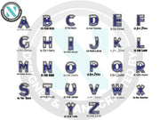 a set of letters and numbers with different font styles