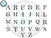 a set of letters and numbers that are black and white