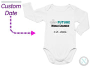 a white bodysuit with the words future world changer on it