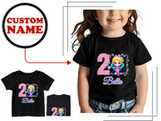 a girl's birthday shirt with a picture of a girl's 2nd birthday