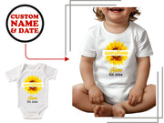 Personalized White Bodysuit With text Sunshine in My Heart Gift for Baby Girls