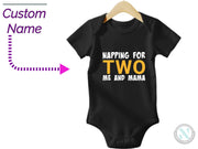 a baby bodysuit with the words napping for two and alaska on it