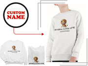 a white sweatshirt with a picture of a lion on it
