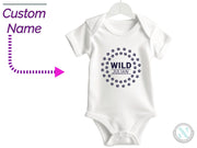 a baby bodysuit with a picture of a dog's paw print on it