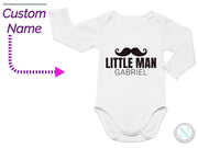 a baby bodysuit with a mustache on it