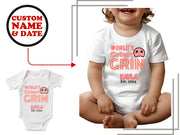 Personalized Bodysuit with World's Cutest Grain Text for Baby Girls