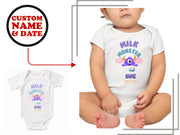 a baby bodysuit with a monster on it