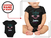 Short Sleeve Personalized Name Baby Grow with Smiling Machine Text