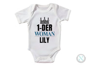 a white bodysuit with the words 1 - der woman lily on it
