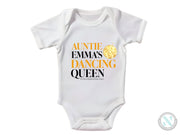 a white bodysuit with the words,'the feminists dancing queen '