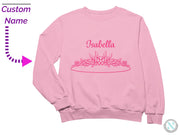 a pink sweatshirt with the name of a woman