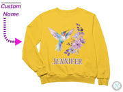 Personalized Girl Jumper and Hummingbirds Design on Sweatshirt