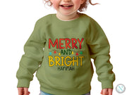 Personalized Name Christmas Sweatshirt for Toddler Girls for Xmas