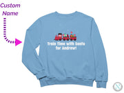 Train Time with Santa Personalized Christmas Sweatshirt for Toddler Boys