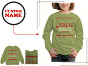a child's christmas sweater with a custom name