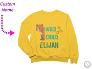a yellow sweatshirt with a brown bear on it