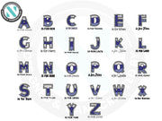 a set of letters and numbers with different font styles