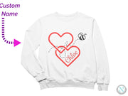 Personalized Name Toddler Girls Sweatshirt Gift with Heart Design