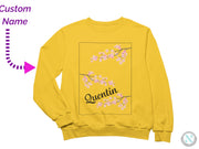 Toddler Girls Personalized Autumn Sweatshirt with Floral Design