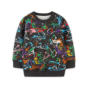 Sweat Col Rond Color Splash (Noir)