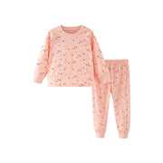 SkipStars Full Sleeve Floral Pattern Top & Trouser Girls 2 Piece Outfit Set, Pink