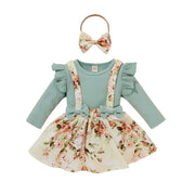 SkipStars Girls Frill Floral Dress
