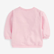 SkipStars Full Sleeve Rainbow Pattern Girls Sweatshirt, Pink