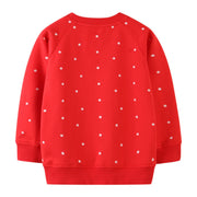 Sweat-shirt à manches longues pour filles avec thème mignon de licorne et pois en rose