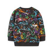 Sweat Col Rond Color Splash (Noir)