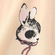 Robe pour filles à manches longues et imprimé lapin, rose