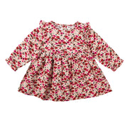 SkipStars Girls Roses Fest Full Sleeve Dress - White