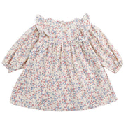 SkipStars Girls floral Print Full Sleeve Dress White