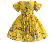 Schönes Muster Mädchenkleid für den Sommer | Kleinkind Kind Baby Mädchen Kleid Geschenk Prinzessin Mädchen Kleider Tücher 2-8 Jahre