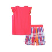 Ärmelloses lustiges Eiscreme- und Herzmuster Mädchenkleid 2-teiliges Set Shorts | Kleinkind-Kind-Baby-Mädchen-Outfits, Pullover und Geschenk-Prinzessinnenkleider