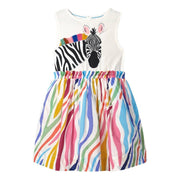 Summer Collection Sleeveless colorful Zebra Girls Dress | Toddler Girl Kid Baby Girl Dress Gift Princess Girl Summer Dress Cloths 2-8 Year