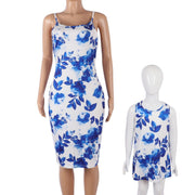 Ärmellose Mommy and Me Kleider für Mutter und Tochter Passende Sets