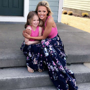 Ärmellose Mommy and Me Kleider für Mutter und Tochter Passende Sets