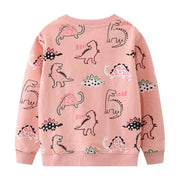 Long-Sleeve Dinosaur Pattern girls sweatshirt