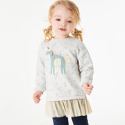 Long Sleeve Cute Unicorn Pattern girls Hoodie Dress