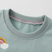 Long-Sleeve Rainbow Pattern Girls Sweatshirt