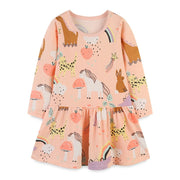 Robes De Filles À Manches Longues Animaux Mignons