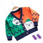 Long Sleeve Cute Bear Sweater Boys Cardigan