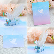 Personalized White Pigeon 3D Handmade Pop Up Greeting Cards - Perfect for Thinking of You, Congrats, Birthdays, and Thank You! A unique gift