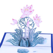 Personalized 3D Pop-up Handmade Lotus Flower Greeting Card-Perfect for Saying 'Thinking of You', Congratulating, Weddings & Saying Thank You